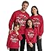 Matching Family Christmas Sweatshirts Xmas Ugly Funny Pullover Tops Long Sleeve Holiday Shirts for Mom Dad Clothes Red