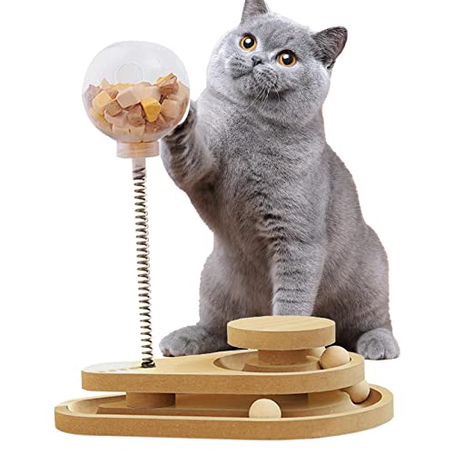 Brinquedo com vazamento para estimação | Brinquedos interativos para gatos – Brinquedo bola rotativa