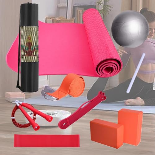 Conjunto de alfombrillas de yoga con banda portátil para Pilates en casa 3