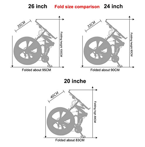 JHKGY Folding Mountain Bike,High Carbon Steel Double Frame Mountain Bike,Full Suspension MTB Bikes,Mountain Bike for Adult Men and Women - Image 8
