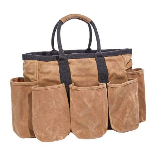 Sac de jardinage en toile robuste 36x25cm grand organiseur d'outils et cabas multi-usages pour potager