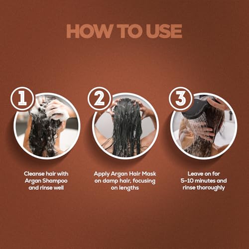 Image of QOD Professional Argan Shampoo & Hair Mask- 300ml (Combo of 2) | Sulphate free | Sodium Chloride free