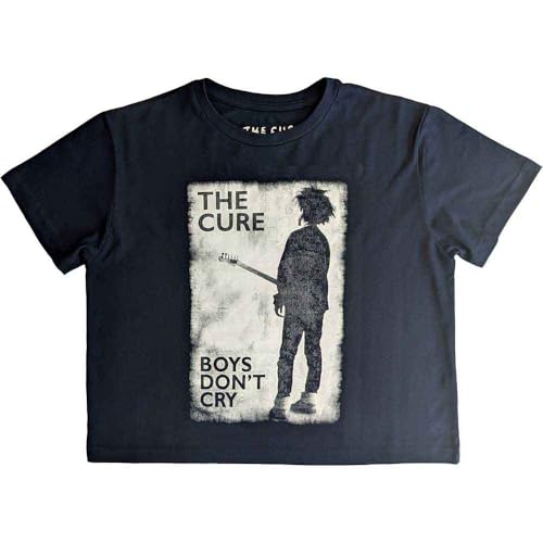 Rock Off officially licensed products Cure Boys Don't Cry B&W Junior Top Large Navy