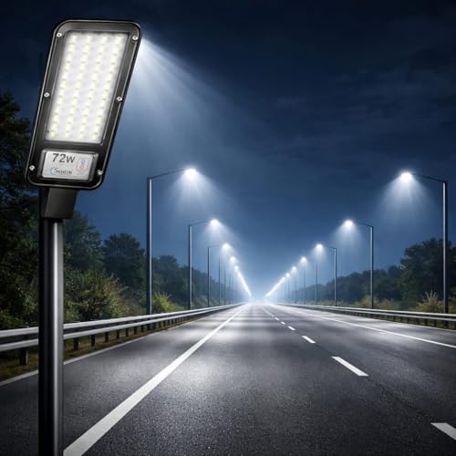 Image of SCHEIN 72W LED Street Light (White) | Slim & Lightweight Design | Durable Plastic Body | Outdoor Waterproof | Ideal for Street, Parking, Garden & Warehouse | Pack of 1