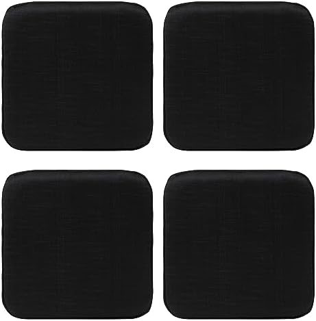 RACE LEAF Vierer-Set 40.5x40.5cm Memory Foam Slow Rebound Sitzkissen Indoor Household Sitzkissen wasserdichte Oberfläche, rutschfeste Unterseite Schwarz Black