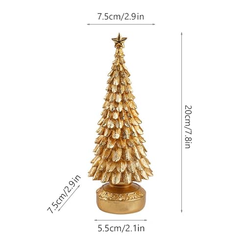 Figurine de sapin de Noël en résine compacte incassable pour centre de table fixe - 3