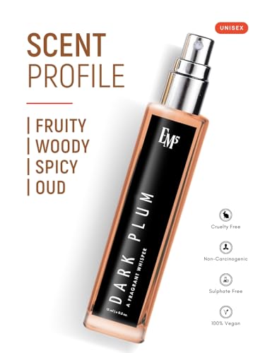Image of EM5 Dark Plum Unisex Perfume | Fruity Woody Spicy Oud Fragrance | Eau de Parfum Spray | Strong & Long Lasting Scent | Luxury Gift for Him & Her | 15ml