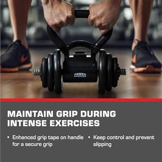 PowerPress Kettlebell Handle - Converter for Dumbbell to Kettle Bell - Grip Handle Attachment for Dumbbells - Kettlegrip Kettlebell Attachment Kettle Bell Adaptor