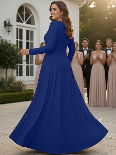 Image of KOH KOH Womens Long Sleeve Flowy Modest Elegant Evening Maxi Dress Gown