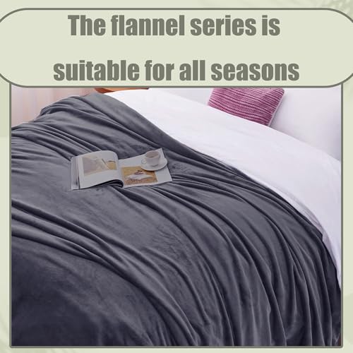 Jeté de canapé 140x230 flanelle gris foncé couverture lit