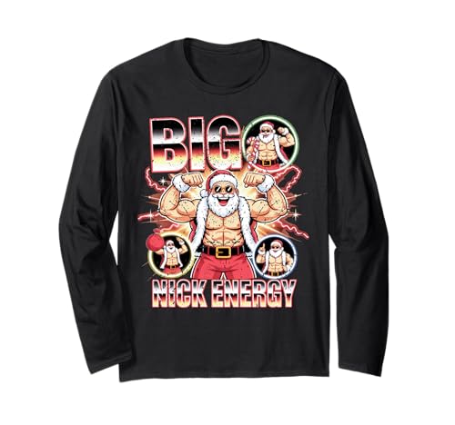 Big Nick Energy Santa Flexing Christmas ���[���A ����T�V���c
