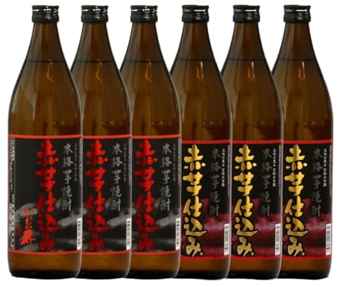 20度と25度の違いを楽しめる本格芋焼酎飲み比べ6本セット 計5.4L (ひむか寿 赤芋仕込み 900ml(20度)×3本、赤芋仕込み 900ml(25度)×3本)