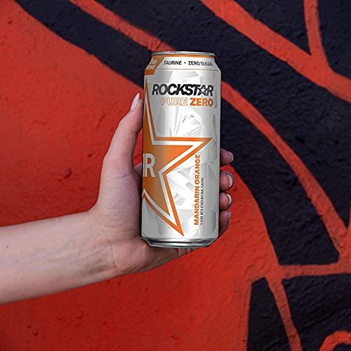 Rockstar Pure Zero Energy Drink, Orange, 0 Sugar, With Caffeine And Taurine, 16Oz Cans (12 Pack) (Packaging May Vary) #TOP5