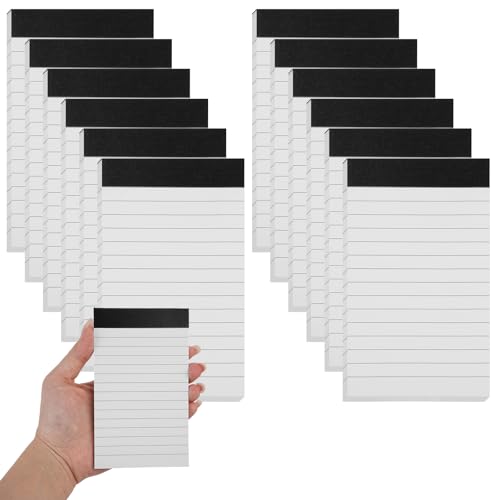 12 Piezas Mini Bloc de Notas A7, A7 Bloc Notas, a Rayas, para Oficina, Hogar, Escuela, para Recordatorios Planificación de Organización, para Hacer Listas, para Adultos Estudiantes, 12.5 x 7.5 cm