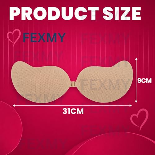 Image of Women's & Girl's Strapless Push Up Wire Free Stick On Invisible Bra, Sticky Liftup Silicone, Stick on Bra for Backless Dress Free Size B Cup