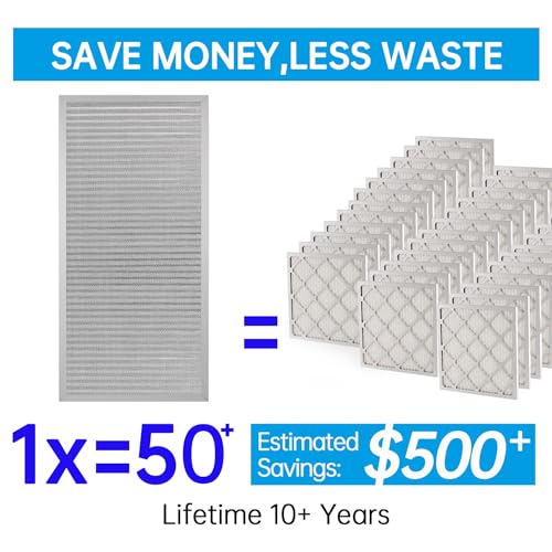 Image of UBeesize 14x30x1 Reusable Electrostatic Air Filter HVAC AC Furnace Filter,MERV 8,Washable, Lasts a Lifetime,Permanent Air Filter,Breathe Fresher,Home And Office(Actual Size:13.5x29.65x0.82 Inch)
