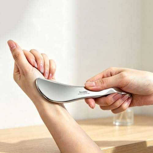 Image of BYYDDIY-Travel Version Specifically for Facial Lifting and Body Massage Tool, Stainless Steel Muscle Scraper Tool, Gua Sha Tool for Physical Therapy Tools,Scraping Tool for Soft Tissue (4-S)