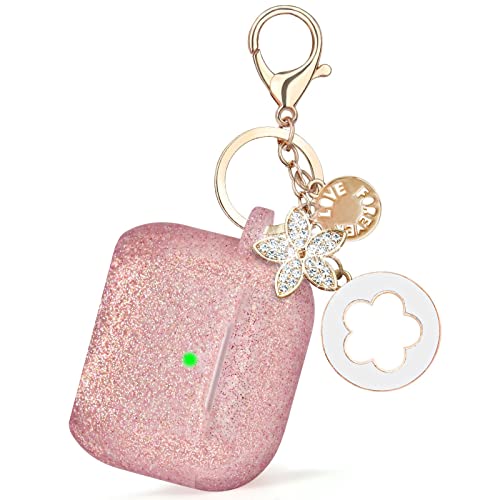 Image of Case for Airpods Pro 1st 2nd Generation - VISOOM Airpods Pro 1 /2 Cases Cover Women Silicone iPod Pro 2 Earbuds Wireless Charging Case Girl Bling Keychain for Apple Airpod Gen Pro 2