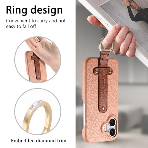 Coque iPhone 17 Pro en cuir de qualité supérieure marron au design raffiné - 2