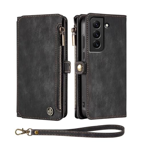 Étui Samsung S22 5G protection rabat portefeuille noir LBH