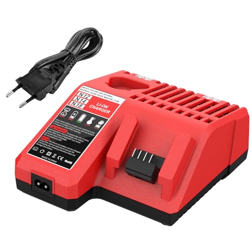 Energup Chargeur 12V-18V pour Milwaukee Chargeur Batterie 48-11-2420 48-11-1840 pour Milwaukee Batterie 12V-18V