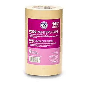 Intertape Polymer Group PG29..22R Low Tack Masking Tape, 0.94-Inch x 60-Yard, Natural, 9 Pack