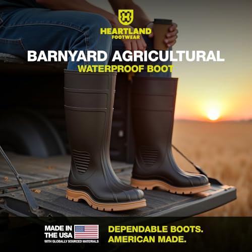 Heartland Barnyard 15” Agricultural Waterproof Work Boots for Men and Women - Lightweight PVC Boots with Comfort Footbed & Self-Cleaning Traction Outsole2