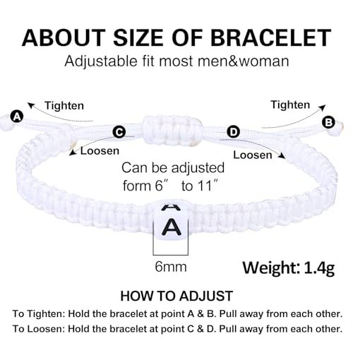Heart Love Letter Initial Matching Couple Bracelets for Women Men Teen Gifts Best Friend Graduation Birthday Gifts A-Z Braided Bracelet Son Daughter Dad Jewelry3