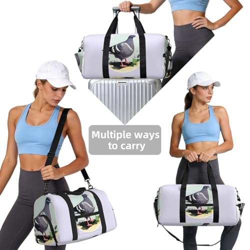 Bolsa de equipaje con palomas grises ideal para tus escapadas de fin de semana y entrenamientos 4