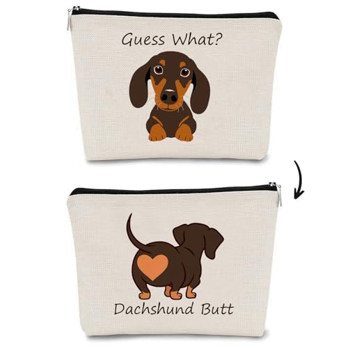 Dachshund Makeup Bag Dachshund Gifts for Women Zipper Pouch Travel Toiletry Weiner Dog Gifts for Women Teen Girls Daughter Friends Coworkers Dog Lovers