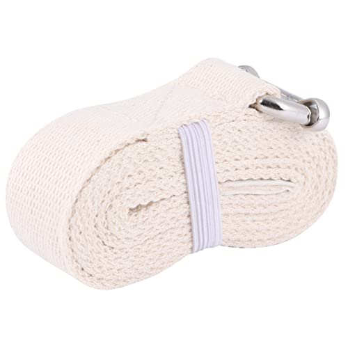 BIUDECO 1PC Yoga Stretch Belt Portable Exercise Strap for Enhanced Flexibility Strength Training Physical Therapy White for Men Women