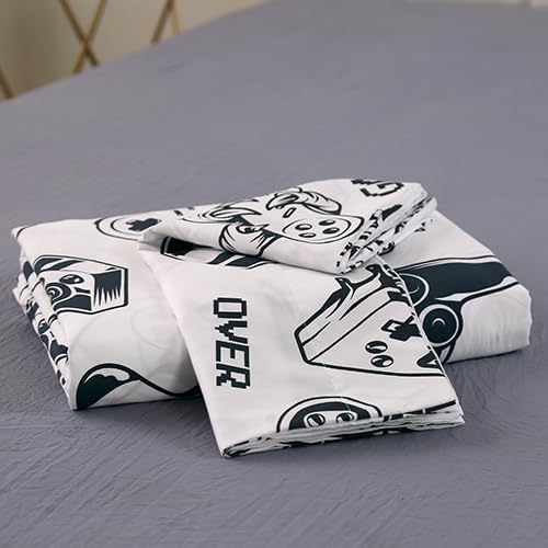 Miniatura 9 de Juego de funda de edredón blanca de 3 piezas, 1 funda de edredón y 2 fundas de almohada, sin relleno, funda de edredón con cremallera y lazos en las