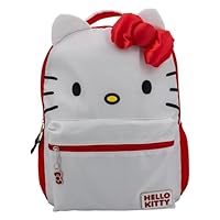 AI ACCESSORY INNOVATIONS Hello Kitty Backpack for Girls, Sanrio Kawaii Bookbag, 16 Inch Anime School Bag with 3D Features