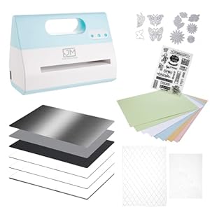 Portable Automatic A4 Die Cutting & Embossing Machine for Arts & Crafts, Scrapbooking & Cardmaking,9” Opening (Blue)