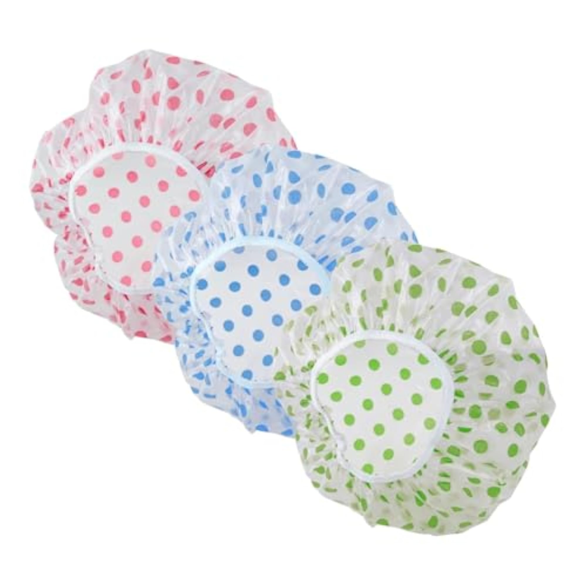 Set of 6 Reusable Waterproof Shower Caps for Women