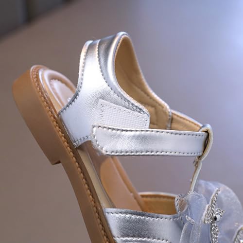 IWIHMIV Toddler Girl Sandals Hollowed Out Sandals Flower Girl Closed Toe Summer Flat Soft Sole Durable Walking Shoes4