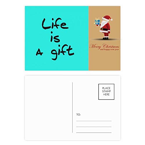 Cartes postales citation inspirante Père Noël lot de 20 pour éviter les vœux banals