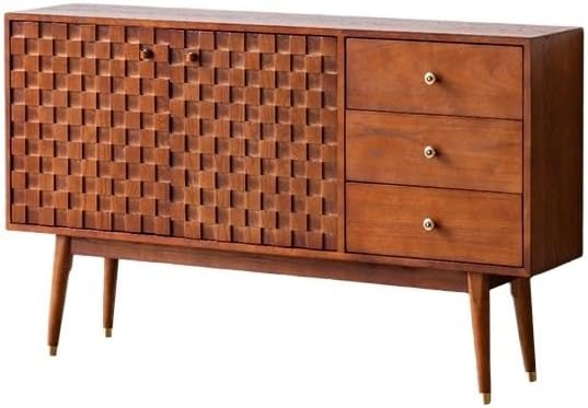 Cabinet for Dishes 140x45x86cm Retro Solid Wood Entrance Storage Table, Square Living Room Chest Of Drawers, Modern Furniture