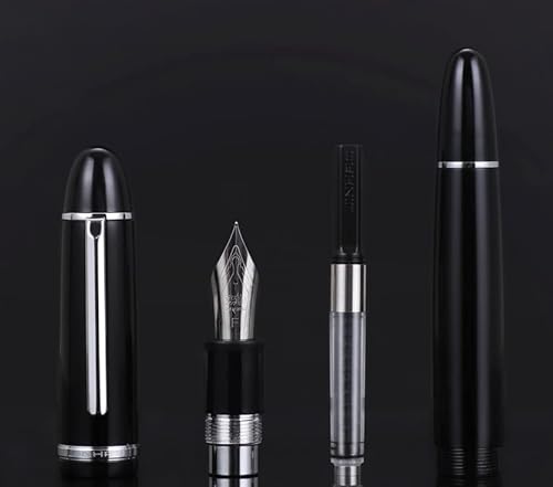 Jinhao X159 Black Acrylic Fountain Pen # 8 Fine Nib For Writing And Calligraphy With Refill Ink Converter #TOP6
