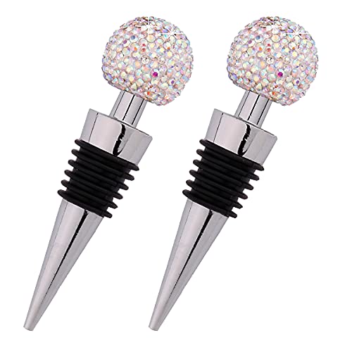 Porssaut Cristal Bola TapóN De Champán Para Botella De Vino Utilizado Para Vino decorativo para botella reutilizable tapón de vino de hecho de aleación de zinc y silicona botella de licor Cover