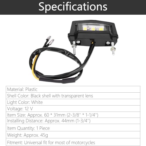 VISSQH 2 Stück 12 V LED Kennzeichenbeleuchtung,12V weißes Licht Rücklicht,mit 3 Superhellen LEDs (Schwarz)