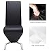 Giantex Set of 2 Modern Dining Chairs w/High Back, PU Leather Armless Chair for Home, Living Room, Bedroom, Leisure Chair w/U-Shaped Foot Padded Cushion, Black