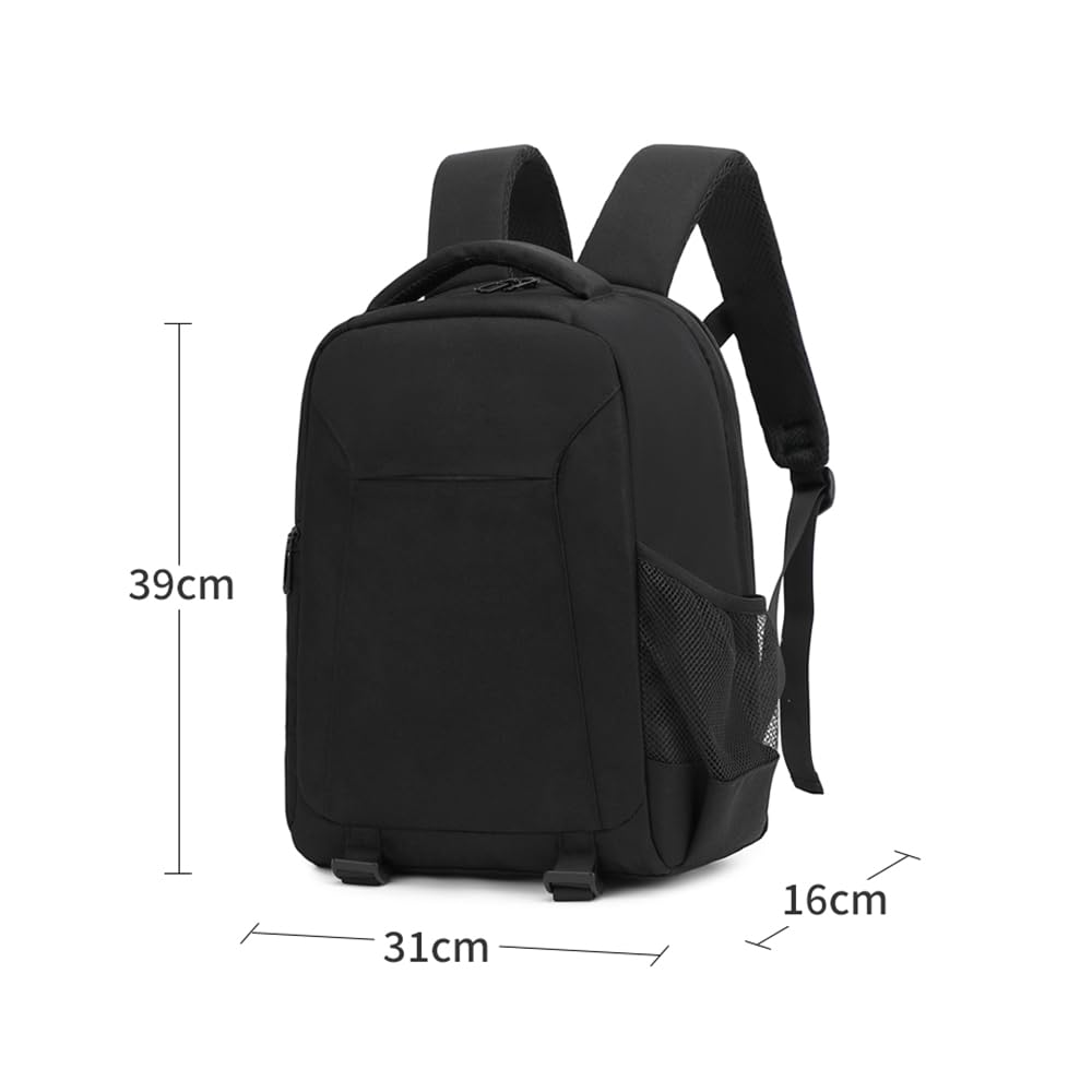 Andoer Zaino per fotocamera, Borsa portaoggetti per fotografia con apertura, laterale disponibile per laptop con divisori flessibili, per laptop, camera, obiettivo, treppiede, borraccia