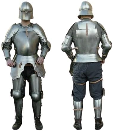 Medieval Gothic Knight Full Suit Of Armor, Medium, Silver