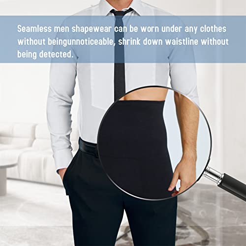 Tailong Men Tummy Control Shorts High Waist Slimming Body Shaper Compression Underwear Seamless Belly Girdle Boxer Briefs Black #TOP2