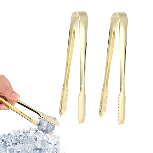 Gsycle 2Pcs Ice Tongs Sugar Cubes Tongs, Stainless Steel Sweet Tongs for Pick Small Metal Tongs Mini Serving Tongs Sugar Tongs Appetizers Tongs for Tea Party Coffee Bar