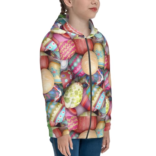 Easter Eggs Kid Hoodies Boys Zip Up Sweatshirts Girls Pullover with Pocket4