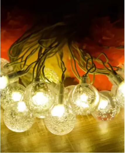 Image of Lexton 2 Meter 16 LED Crystal Ball String Light | Plug Sourced | for Indoor & Outdoor Decorations Diwali Christmas Home Decor (Warm White, Pack of 1)