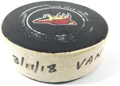 2018 Arizona Coyotes vs. Vancouver Canucks Game Used Puck 3-11-18 AA0031586 - NHL Unsigned Game Used Pucks