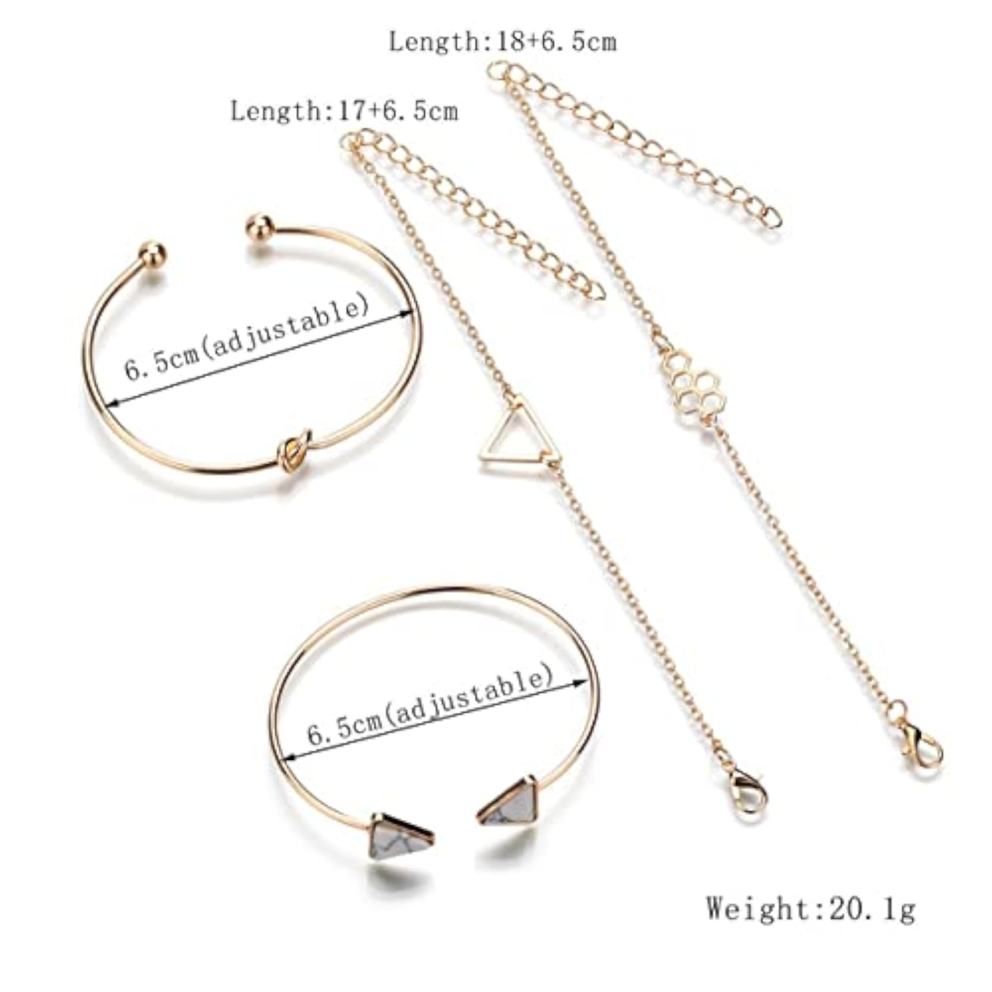 Gold-Toned Set of 4 Stackable Bracelets